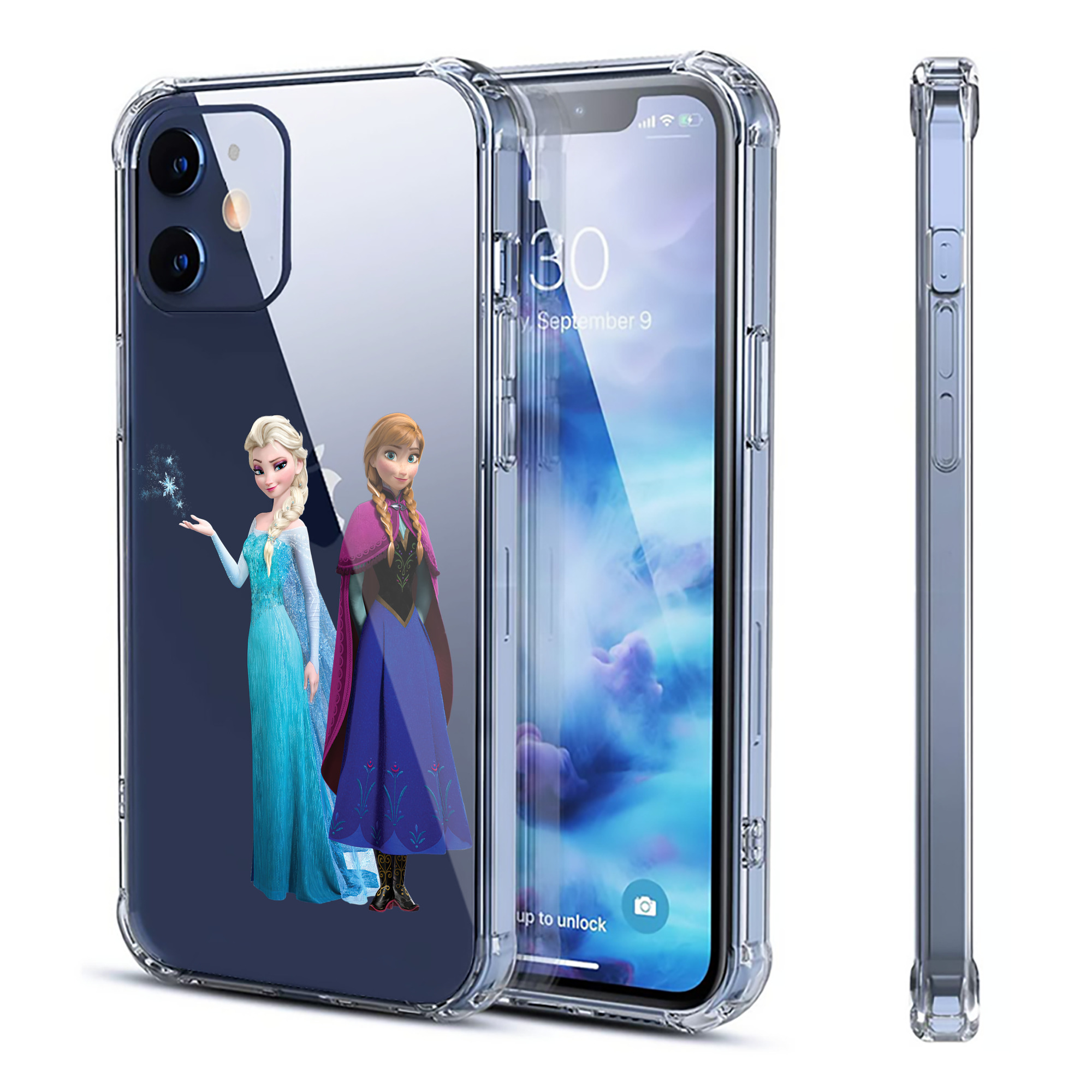 （画像用） アナと雪の女王 アンナ エルサ Frozen Anna Elsa 【iPhone 12シリーズ対応】透明スマホケース（クリアソフトケース）